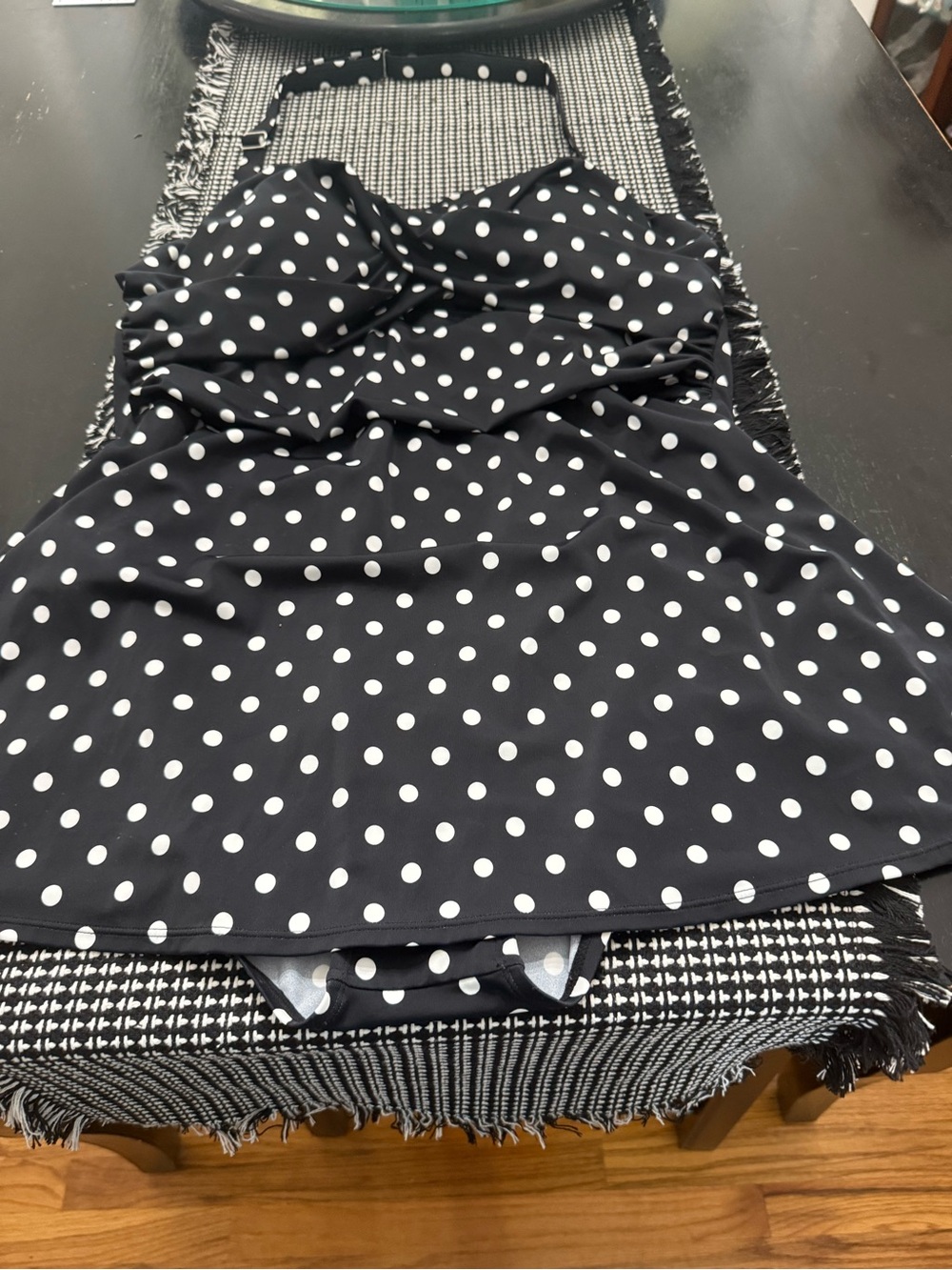 D&CO Black and White Polka Dot One-Piece Swimsuit